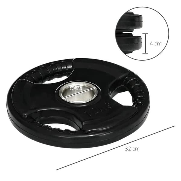 Rootz Viktskivor - Set med 2 Viktskivor - Multifunktionella Viktskivor - 10 kg per tallrik - Golvvänlig - Gummibeläggning - Metall - Svart