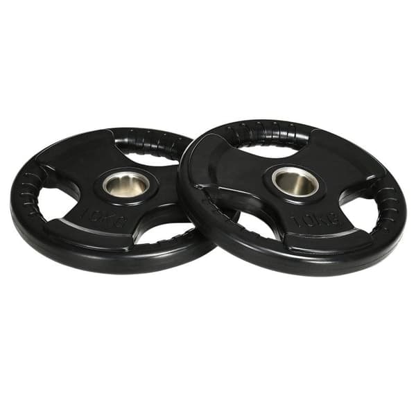 Rootz Viktskivor - Set med 2 Viktskivor - Multifunktionella Viktskivor - 10 kg per tallrik - Golvvänlig - Gummibeläggning - Metall - Svart