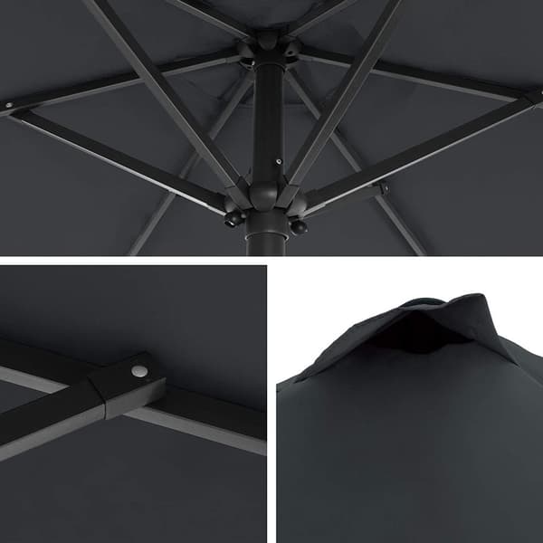 Rootz Parasol - Market Parasol - Haveparasol - UV-beskyttelse - UPF 50+ - Metal - Bøjelig - Grå - 200 cm
