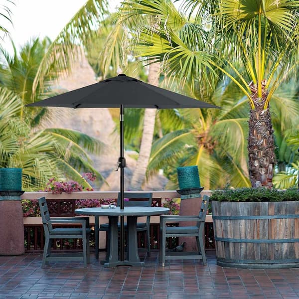 Rootz Parasol - Market Parasol - Haveparasol - UV-beskyttelse - UPF 50+ - Metal - Bøjelig - Grå - 200 cm