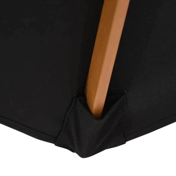 Rootz Parasoll - Trädgårdsparasoll - 3-vånings solskydd - Solskydd - Paraplytak av trä - Polyester - Svart - Ø2,5 x 2,3 m
