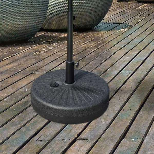 Rootz Parasoll - Parasollställ för parasoll - Parasollstolpar - Parasollbas för trädgårdsterrass Balkong - Cement - Svart - Ø51 x 12H cm