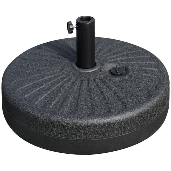 Rootz Parasoll - Parasollställ för parasoll - Parasollstolpar - Parasollbas för trädgårdsterrass Balkong - Cement - Svart - Ø51 x 12H cm