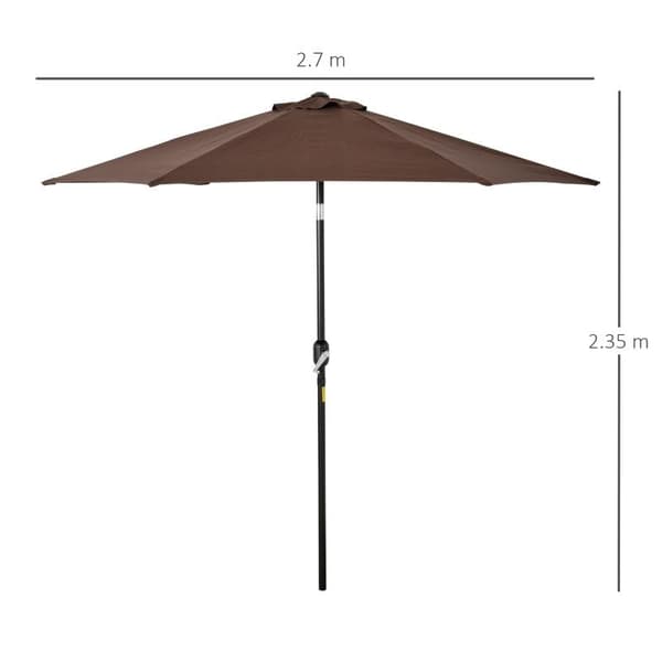 Rootz Parasol - Paraply - Patio Paraply - Parasol paraply - Metal/Polyester - Brun