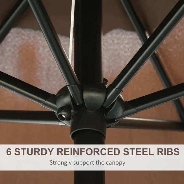 Rootz Parasol - Paraply - Patio Paraply - Parasol paraply - Metal/Polyester - Brun