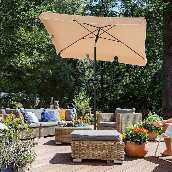 Rootz Parasol - Balkonparasol - Haveparasol - Sammenklappelig haveparasol - Udendørs parasol - Haveparasol - Parasolparasol - Paraplyparasol - Taupe -