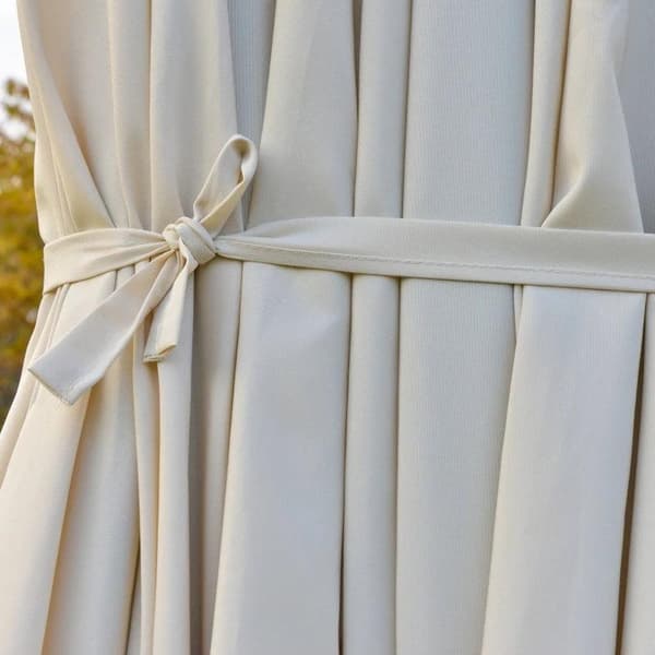 Rootz Dobbeltsidet Parasol - Parasol - Parasol - Med LED solcellelys - Cremehvid - 440 x 260 cm