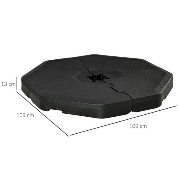 Rootz Parasoll Vikt - Viktplatta - Paraply Base - Parasol Base Stand - Upp till 140 kg - HDPE - Svart