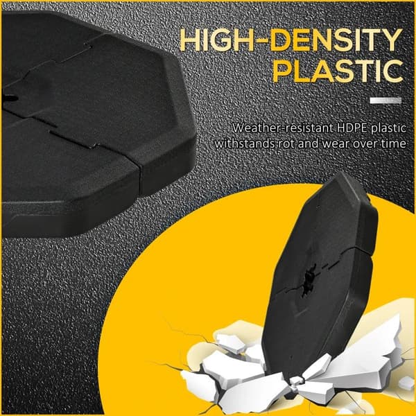 Rootz Parasoll Vikt - Viktplatta - Paraply Base - Parasol Base Stand - Upp till 140 kg - HDPE - Svart