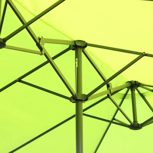 Rootz Parasol - Haveparasol - Markedsparasol - Dobbeltparasol - Terrasseparasol med håndsving - Grøn Oval - 460 x 270 x 240 cm