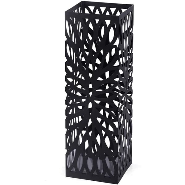 Rootz Metal Design Paraplystativ med drypbakke - Paraplystativ - Paraplykurv - Spadserstokkeholder - Paraplystativ - Firkantet - Dim. 49 x 15,5 x 15,5