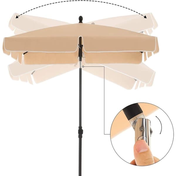 Rootz Parasoll - Rektangulärt - Trädgårdsparasoll - Bärväska - Stativ - Taupe - 2 x 1,5 m