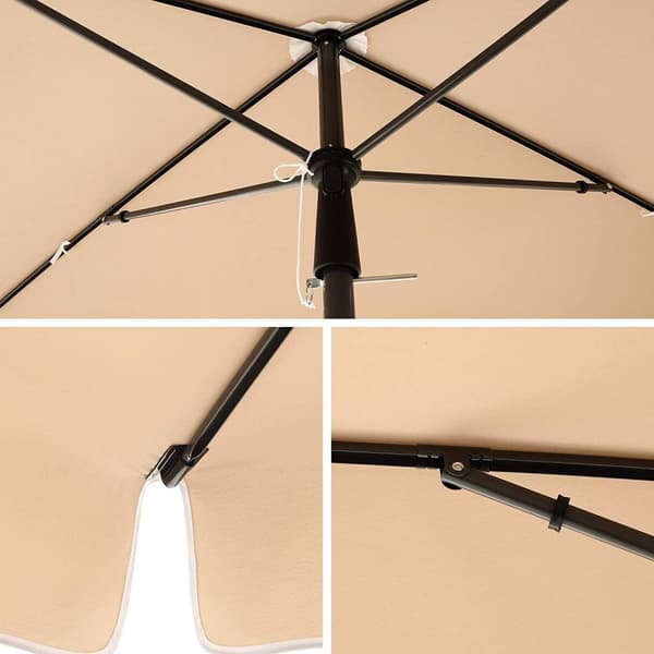 Rootz Parasoll - Rektangulärt - Trädgårdsparasoll - Bärväska - Stativ - Taupe - 2 x 1,5 m