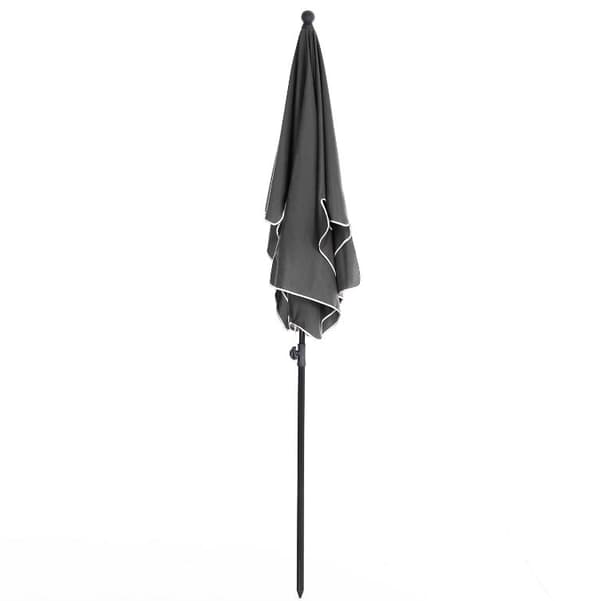 Nancy's Cornelius Parasoll - Tuinparasoll - Balkonparasoll - Marktparasoll - Opvouwbaar - Grijs - Wit - Aluminium - 200 x 125 x 235 cm