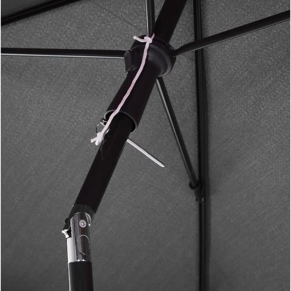 Nancy's Cornelius Parasoll - Tuinparasoll - Balkonparasoll - Marktparasoll - Opvouwbaar - Grijs - Wit - Aluminium - 200 x 125 x 235 cm