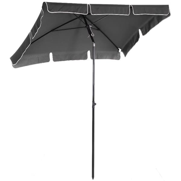 Nancy's Cornelius Parasoll - Tuinparasoll - Balkonparasoll - Marktparasoll - Opvouwbaar - Grijs - Wit - Aluminium - 200 x 125 x 235 cm