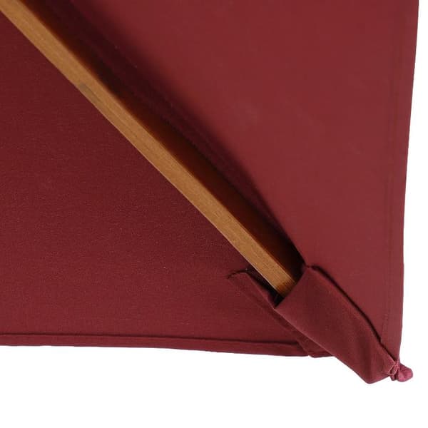 Nancy's Arvin Parasol - Tuinparasol - Zonwering - Opvouwbaar - 3 Niveauer - Hout - Polyester - Wijnrood - 200 x 150 x 230 cm