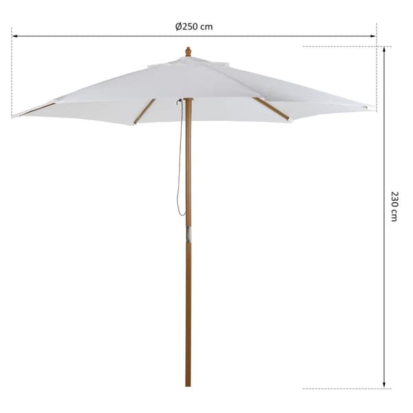 Rootz päivänvarjo Tuinparasol - Crème - Bamboe, Polyesteri - 98,42 cm x 98,42 cm x 90,55 cm