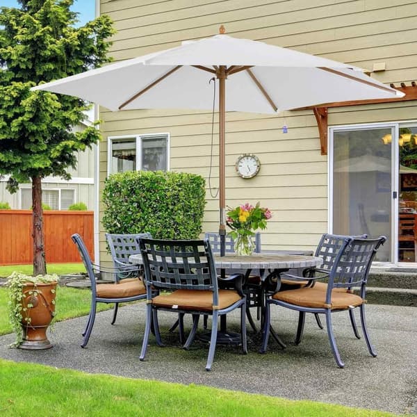 Rootz päivänvarjo Tuinparasol - Crème - Bamboe, Polyesteri - 98,42 cm x 98,42 cm x 90,55 cm
