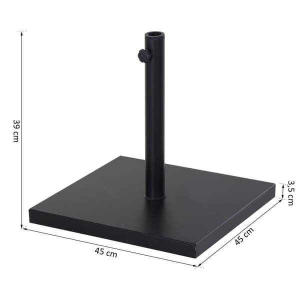 Rootz päivänvarjotelineen sateenvarjopidike - musta - metalli - 17,71 cm x 17,71 cm x 15,35 cm