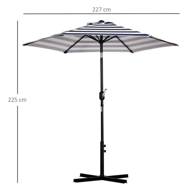 Rootz Parasol Haveparasol - Blå - Metal, Polyester - cm x cm x 0,88 cm