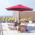 Miniatyrbild 3 av 8: Rootz Parasol - Garden Parasol - Sun Protection - Umbrella - Hand Crank - Tilting Function - Red