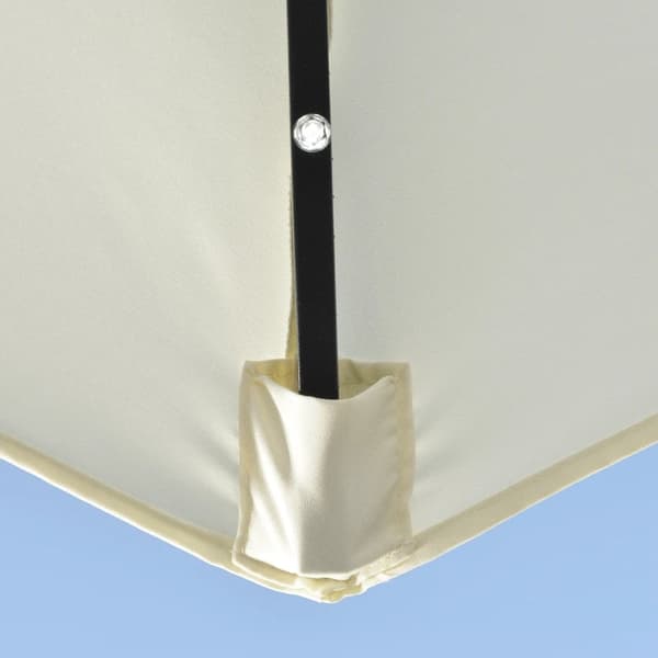 Rootz Parasol - Terrasseparaply - Halvrund - med solpanel - 20 lysdioder - Håndsving - Beige - 2,70 x 1,35 x 2,40 m
