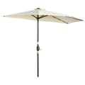 Miniatyrbillede 1 af 5: Rootz Parasol - Terrasseparaply - Halvrund - med solpanel - 20 lysdioder - Håndsving - Beige - 2,70 x 1,35 x 2,40 m