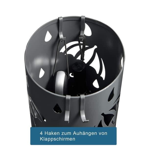 Rootz Paraply Holder - Brolly Stand - Regntøj Opbevaring - Parasol Organizer - Canopy Keeper - Paraply Stativ - Antracit - Ø20 x H49cm