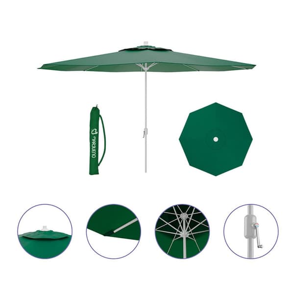 Napernyő Marbueno Grön Polyester Stål Ø 300 cm