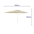 Miniatyrbild 3 av 4: Napernyő Marbueno Beige Polyester Stål 200 x 300 cm