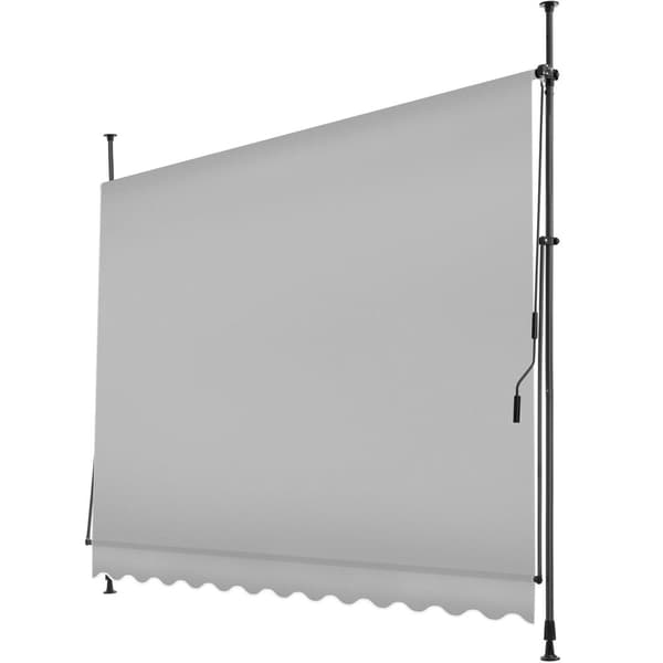Markise med håndsving, højdejusterbar - 300 x 180 cm,lysegrå