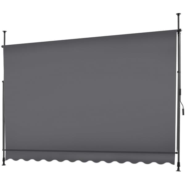 Markise med håndsving, højdejusterbar - 300 x 180 cm,sort/grå