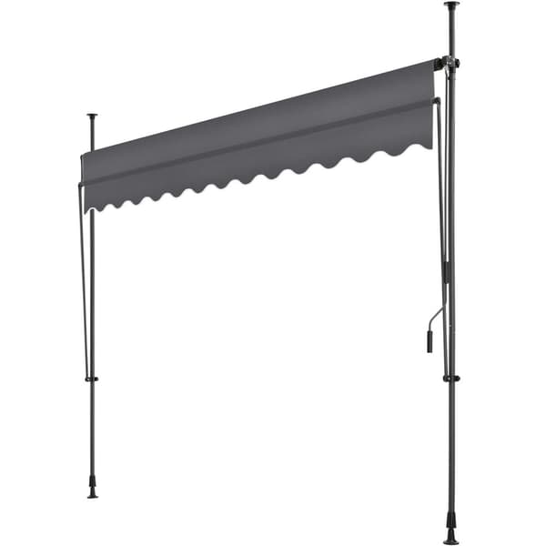 Markise med håndsving, højdejusterbar - 300 x 180 cm,sort/grå