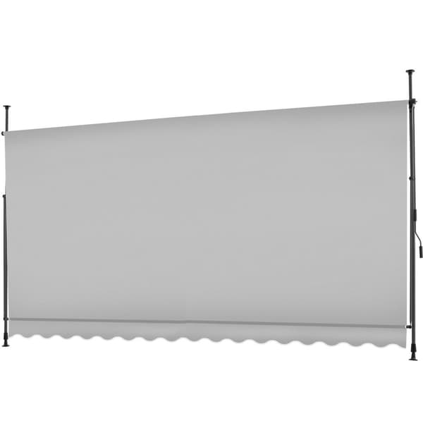 Markise med håndsving, højdejusterbar - 400 x 180 cm,lysegrå