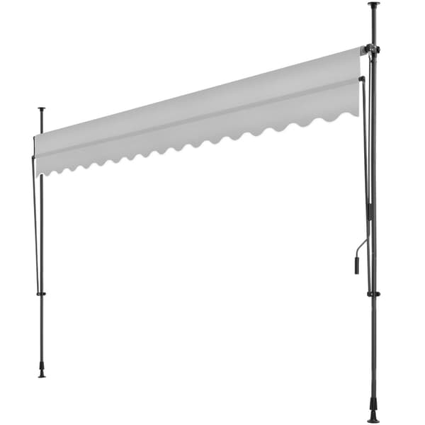 Markise med håndsving, højdejusterbar - 400 x 180 cm,lysegrå