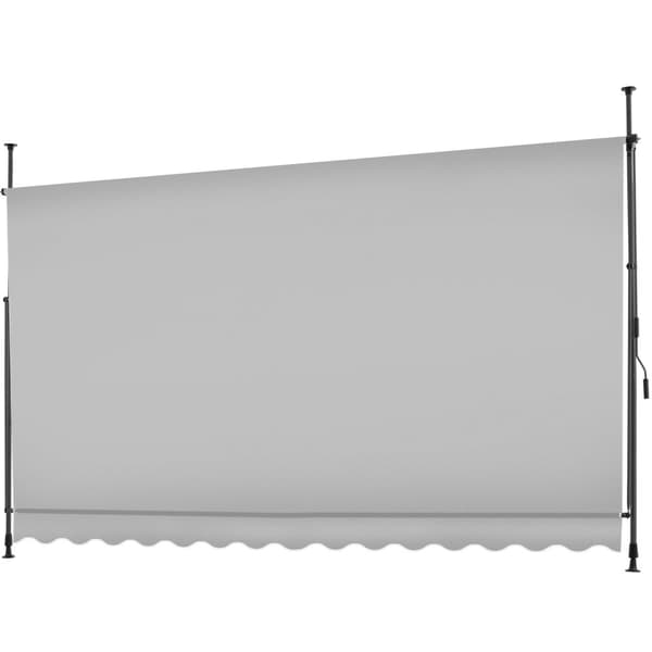 Markise med håndsving, højdejusterbar - 350 x 180 cm,lysegrå