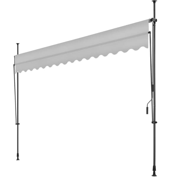 Markise med håndsving, højdejusterbar - 350 x 180 cm,lysegrå