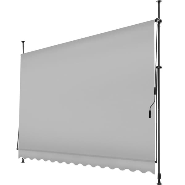 Markise med håndsving, højdejusterbar - 350 x 180 cm,lysegrå