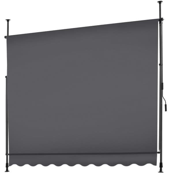 Markise med håndsving, højdejusterbar - 250 x 180 cm,sort/grå
