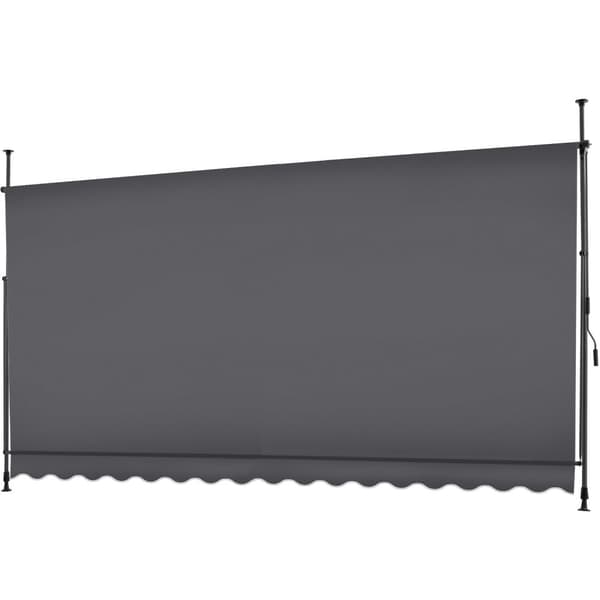 Markise med håndsving, højdejusterbar - 400 x 180 cm,sort/grå