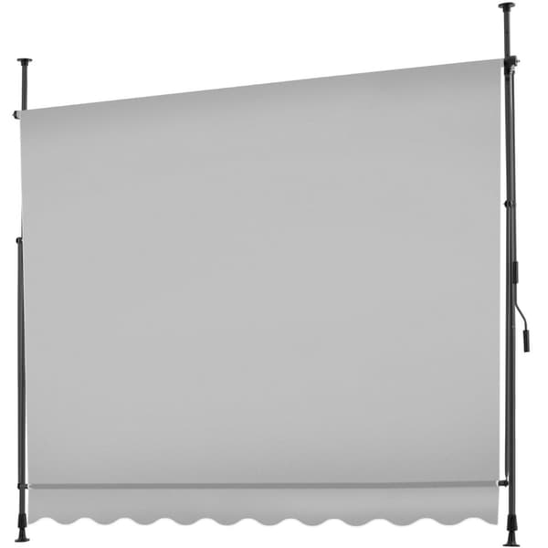 Markise med håndsving, højdejusterbar - 250 x 180 cm,lysegrå