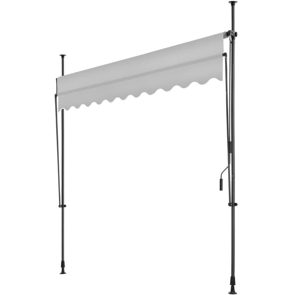 Markise med håndsving, højdejusterbar - 250 x 180 cm,lysegrå