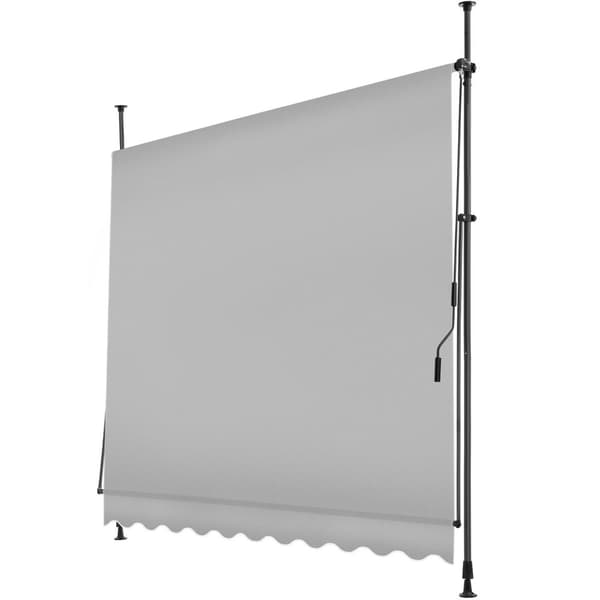 Markise med håndsving, højdejusterbar - 250 x 180 cm,lysegrå