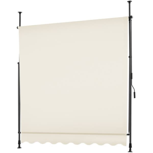 Markise med håndsving, højdejusterbar - 200 x 180 cm,beige