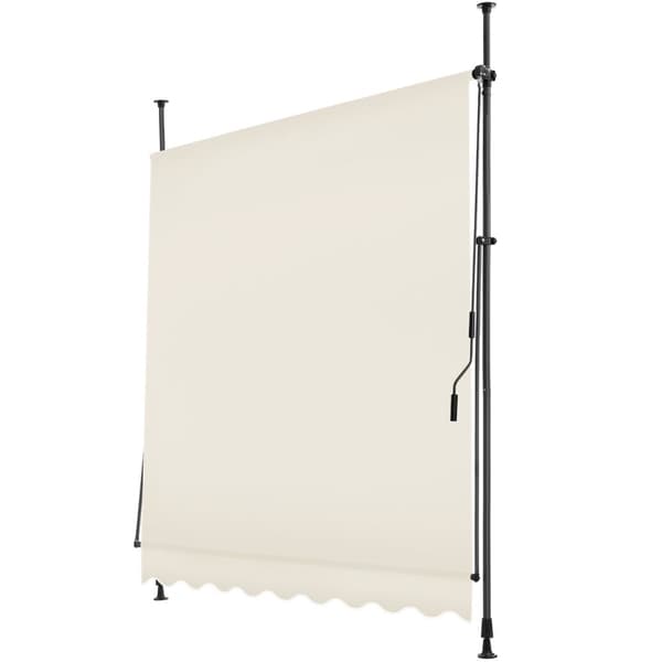 Markise med håndsving, højdejusterbar - 200 x 180 cm,beige