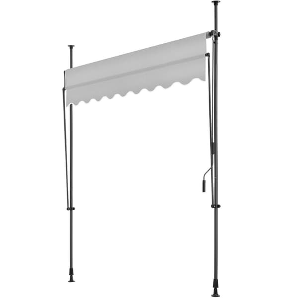Markise med håndsving, højdejusterbar - 200 x 180 cm,lysegrå