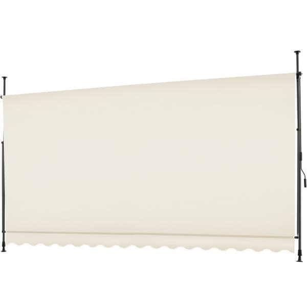 Markise med håndsving, højdejusterbar - 400 x 180 cm,beige