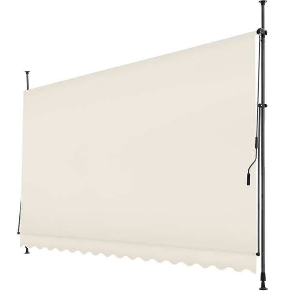 Markise med håndsving, højdejusterbar - 400 x 180 cm,beige