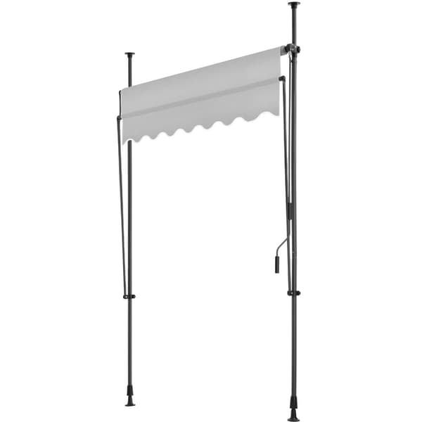 Markise med håndsving, højdejusterbar - 150 x 180 cm,lysegrå